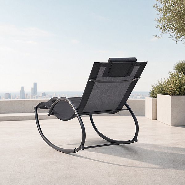 Tumbona basculante para exterior al por mayor, con asiento ergonómico de malla curvada, para el suministro de mobiliario de terraza junto a la piscina - 11D25J