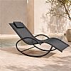 Tumbona basculante para exterior al por mayor, con asiento ergonómico de malla curvada, para el suministro de mobiliario de terraza junto a la piscina - 11D25J