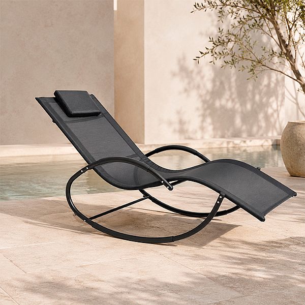 Tumbona basculante para exterior al por mayor, con asiento ergonómico de malla curvada, para el suministro de mobiliario de terraza junto a la piscina - 11D25J